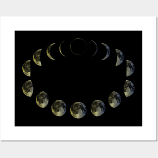 Rainbow Celestial Moon Phases Posters and Art